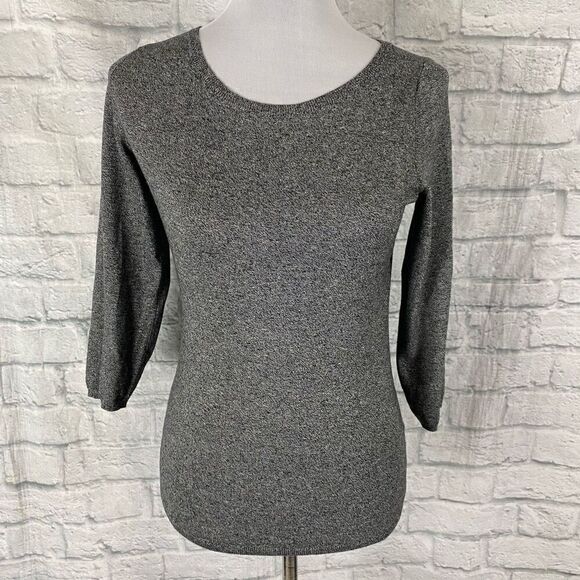 Express women M scoopneck 3/4 sleeve lightweight grey sweater - Picture 1 of 9